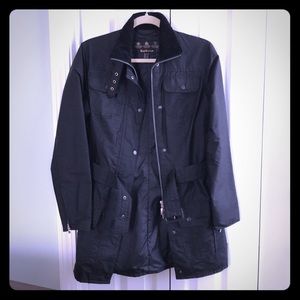 Barbour waxed silk utility Mac jacket 4 or 8 uk